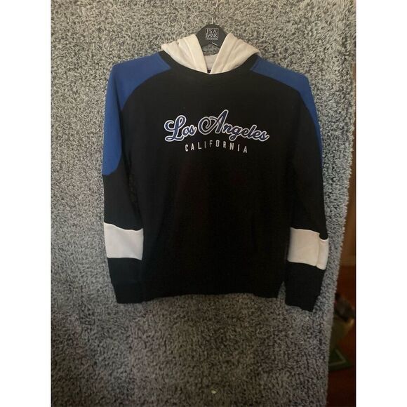 Los Angeles Unisex Bleu Hoodie Los Angeles California Script Pullover - Picture 6 of 9